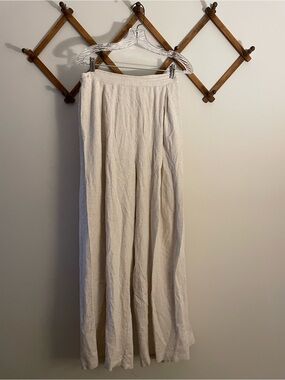 Talula Cream Wide-Leg Linen Pants